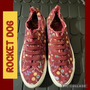 Rocket Dog Burgundy Floral Slip-On Sneakers